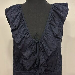 TORY BURCH Navy Sheath Dress NEW! Gorgeous silk blend size 2